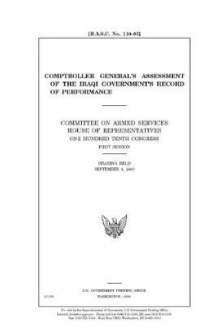 Cover of Comptroller General's assessment of the Iraqi government's record of performance