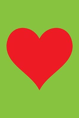 Book cover for 100 Page Blank Notebook - Red Heart on Lawn Green