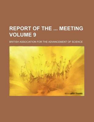 Book cover for Report of the Meeting Volume 9