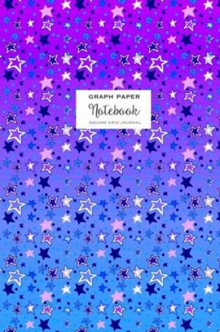 Cover of Graph Paper Notebook - Square Grid Journal - Stars on Purple Sky