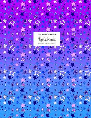 Book cover for Graph Paper Notebook - Square Grid Journal - Stars on Purple Sky