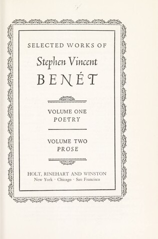 Cover of Selected Works of Stephen Vincent Benet