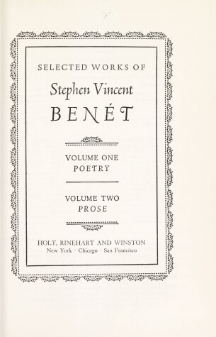 Book cover for Selected Works of Stephen Vincent Benet