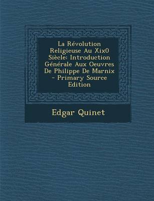 Book cover for La Revolution Religieuse Au Xix0 Siecle