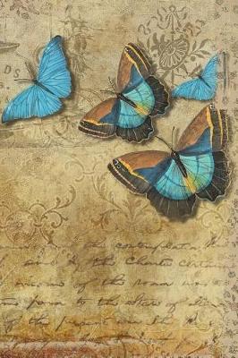 Book cover for Beautiful Vintage Blue Butterflies Journal