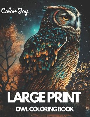 Book cover for Large Print Owl Coloring Book