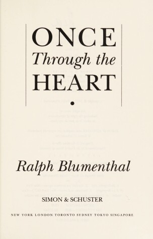 Book cover for Once through the Heart