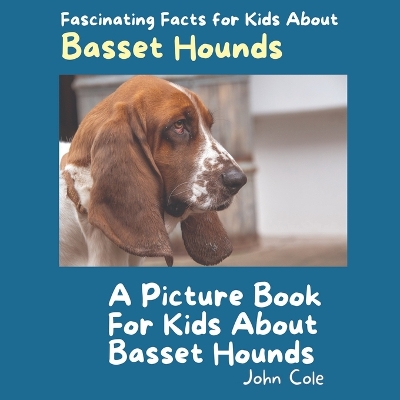 Book cover for A Picture Book for Kids About Basset Hounds