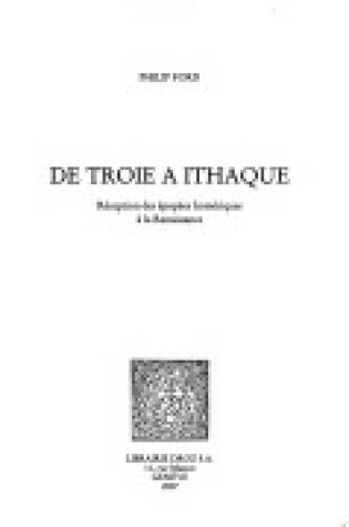 Cover of de Troie a Ithaque