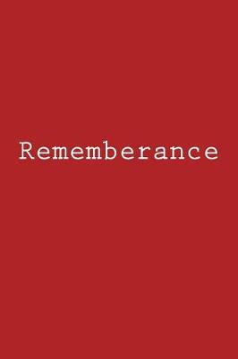 Book cover for Rememberance