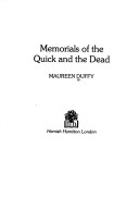 Book cover for Memorials of the Quick and the Dead