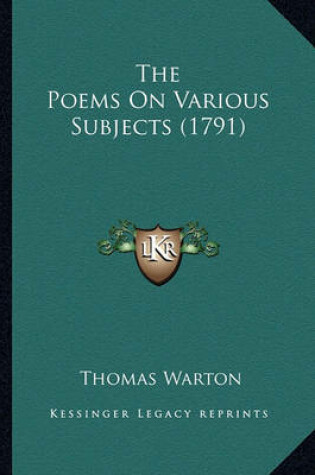 Cover of The Poems on Various Subjects (1791) the Poems on Various Subjects (1791)