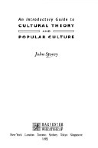 Cover of An Introductory Guide to Cultural Theory and Popular Culture