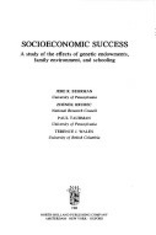 Cover of Socioeconomic Success