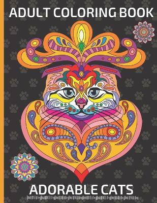 Book cover for Adorable Cats Adult Coloring Book