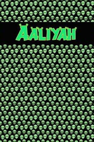 Cover of 120 Page Handwriting Practice Book with Green Alien Cover Aaliyah