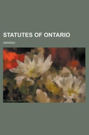 Cover of Statutes of Ontario