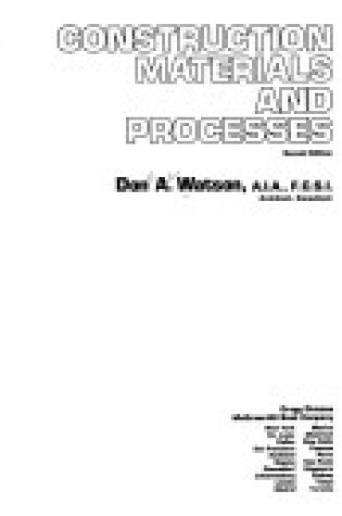 Cover of Construction Materials and Processes