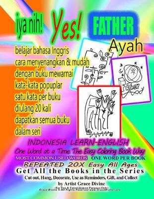 Book cover for IYA NIH YES FATHER AYAH INDONESIA belajar bahasa Inggris cara menyenangkan & mudah dengan buku mewarnai kata-kata popuplar satu kata per buku diulang 20 kali dapatkan semua buku dalam seri