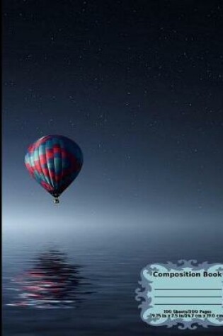 Cover of Air Balloon Over Ocean Composition Notebook