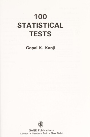 Cover of 100 Statistical Tests