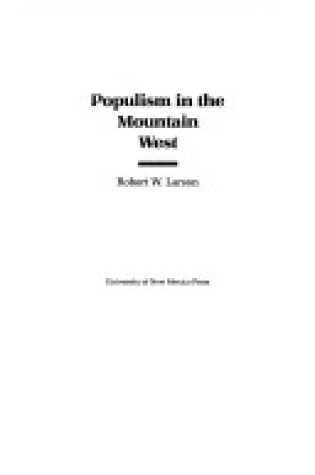 Cover of Populism in the Mountain West