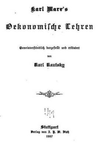 Cover of Karl Marx's Oekonomische Lehren