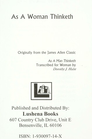 Cover of As a Woman Thinketh