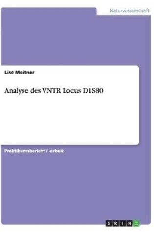 Cover of Analyse des VNTR Locus D1S80