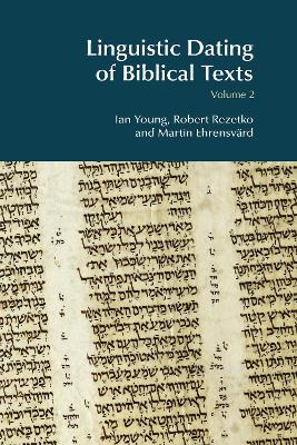 Book cover for Linguistic Dating of Biblical Texts: Volume 2