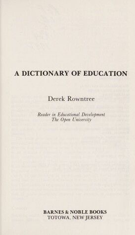 Book cover for A Dictionary of Education