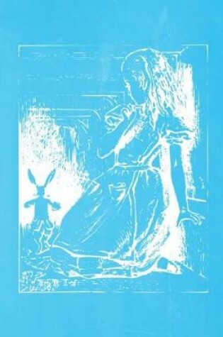 Cover of Alice in Wonderland Pastel Chalkboard Journal - Alice and The White Rabbit (Light Blue)