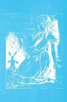 Cover of Alice in Wonderland Pastel Chalkboard Journal - Alice and The White Rabbit (Light Blue)