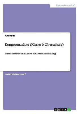 Book cover for Kongruenzsätze (Klasse 6 Oberschule)