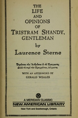 Cover of Sterne Laurence : Tristram Shandy