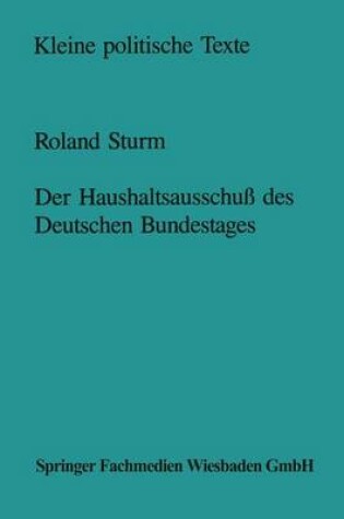Cover of Der Haushaltsausschuss Des Deutschen Bundestages