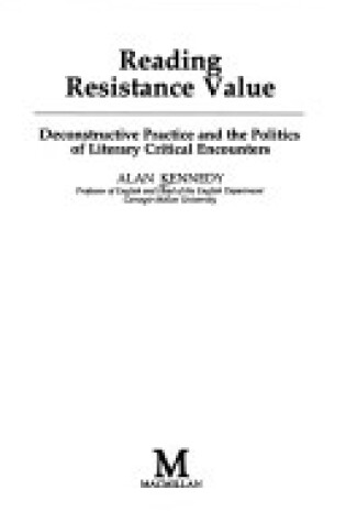 Cover of Reading Resistance Value