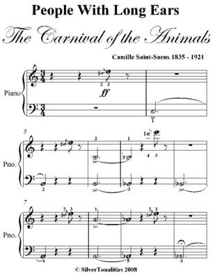 Book cover for People With Long Ears Carnival of the Animals Easy Piano Sheet Music