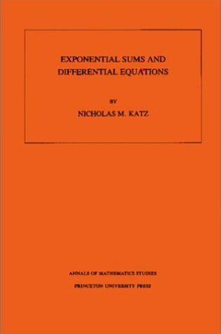 Cover of Exponential Sums and Differential Equations. (AM-124), Volume 124