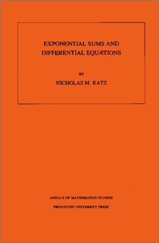 Cover of Exponential Sums and Differential Equations. (AM-124), Volume 124