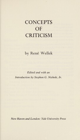 Book cover for Concepts of Criticism