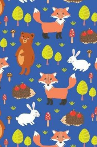 Cover of Bullet Journal Notebook Cute Foxes, Rabbits and Bears Pattern 1