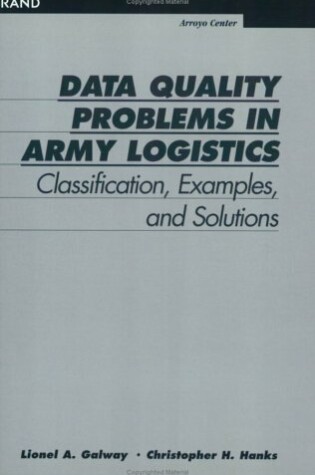 Cover of Data Quality Problems in Army Logistics