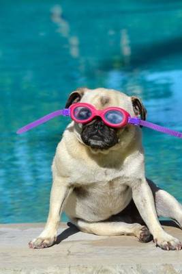 Book cover for Pug Dog Chilling by the Swimming Pool Journal