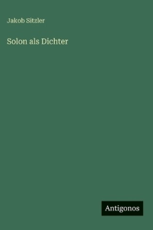 Cover of Solon als Dichter