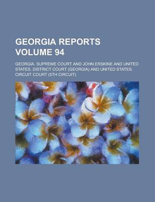 Book cover for Georgia Reports Volume 94