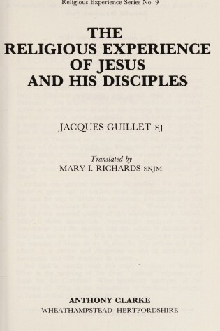 Cover of The Religious Experience of Jesus and His Disciples