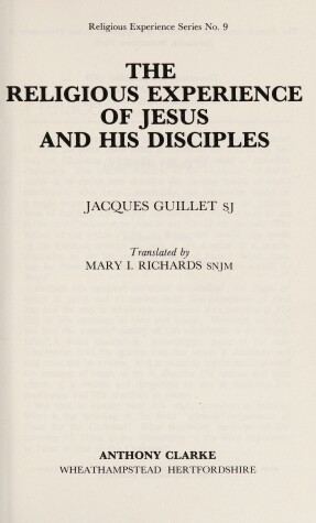 Cover of The Religious Experience of Jesus and His Disciples