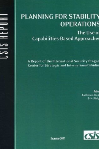 Cover of Planning for Stability Operations
