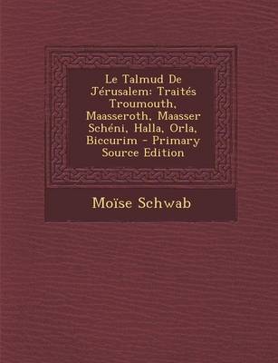 Book cover for Le Talmud de Jerusalem
